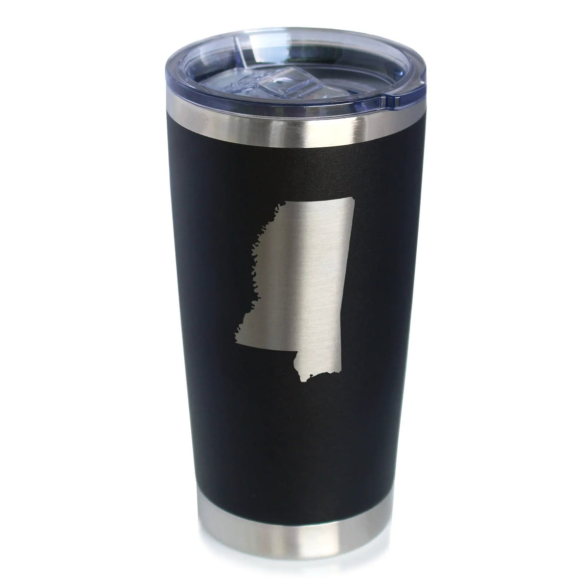 Mississippi State Outline Coffee Tumbler | 20 Oz | Double Wall Stainless Steel | Sliding Lid