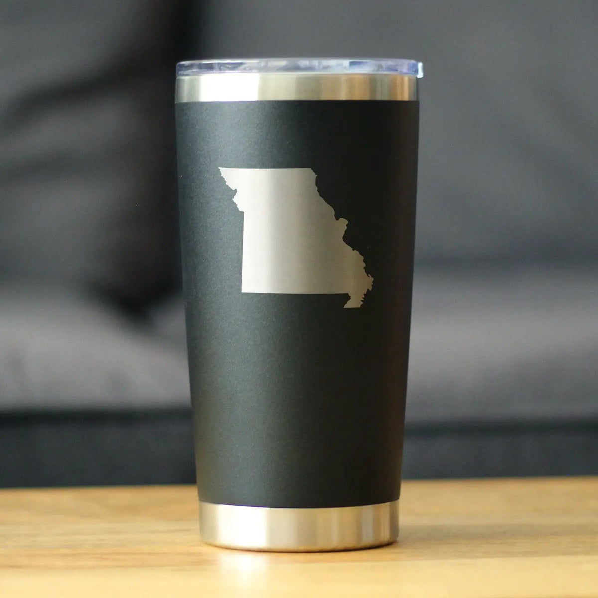 Missouri State Outline Coffee Tumbler | 20 Oz | Double Wall Stainless Steel | Sliding Lid