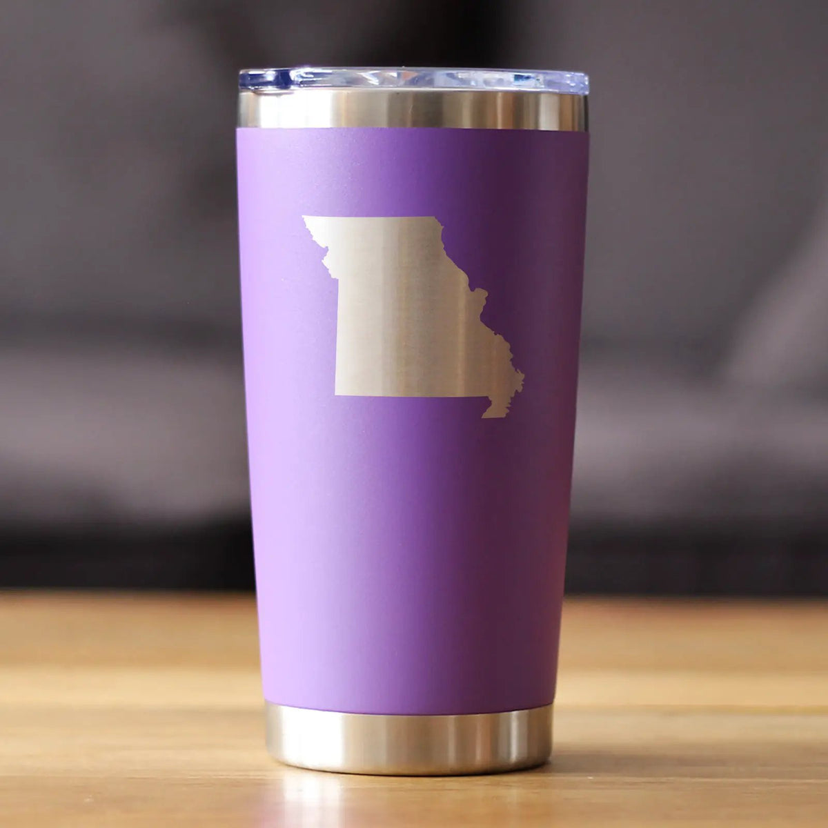 Missouri State Outline Coffee Tumbler | 20 Oz | Double Wall Stainless Steel | Sliding Lid