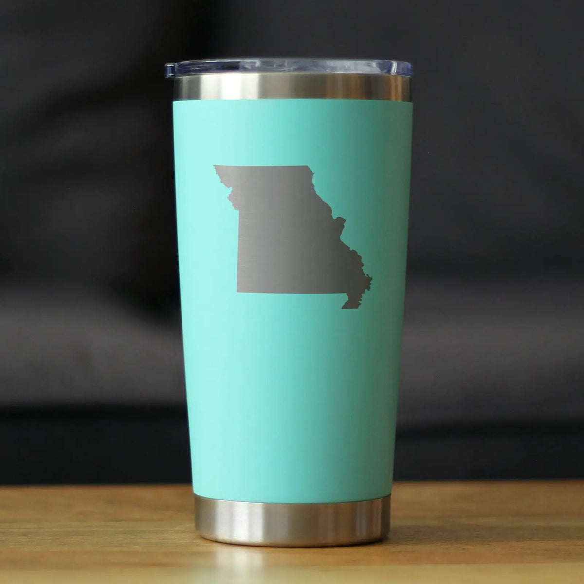 Missouri State Outline Coffee Tumbler | 20 Oz | Double Wall Stainless Steel | Sliding Lid