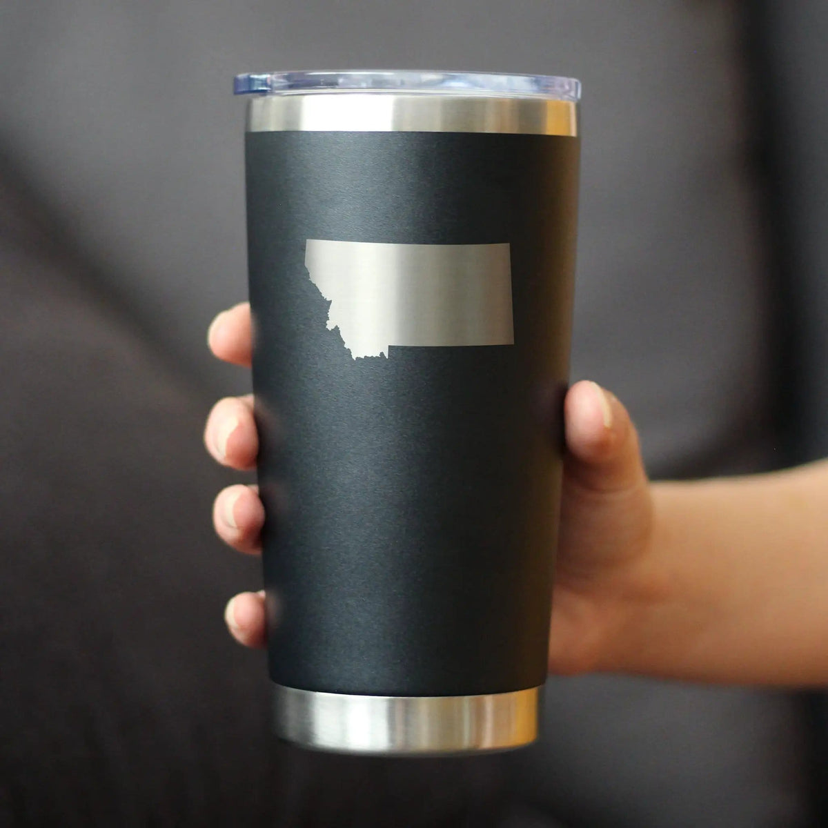 Insulated Coffee Tumbler | 20 oz Stainless Steel | Sliding Lid | Montana State Outline