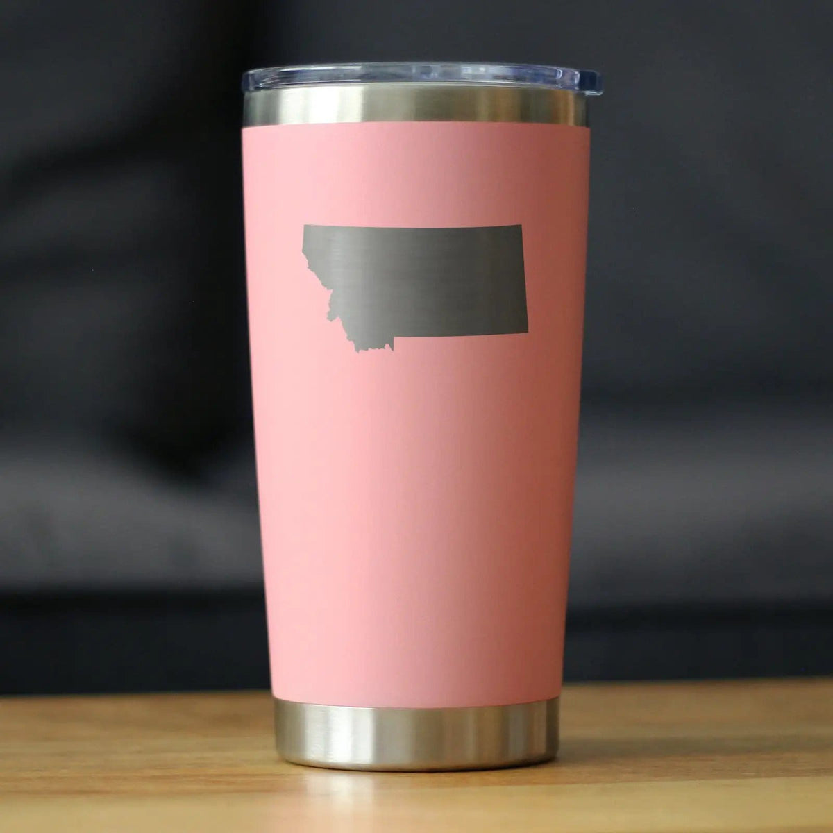 Insulated Coffee Tumbler | 20 oz Stainless Steel | Sliding Lid | Montana State Outline