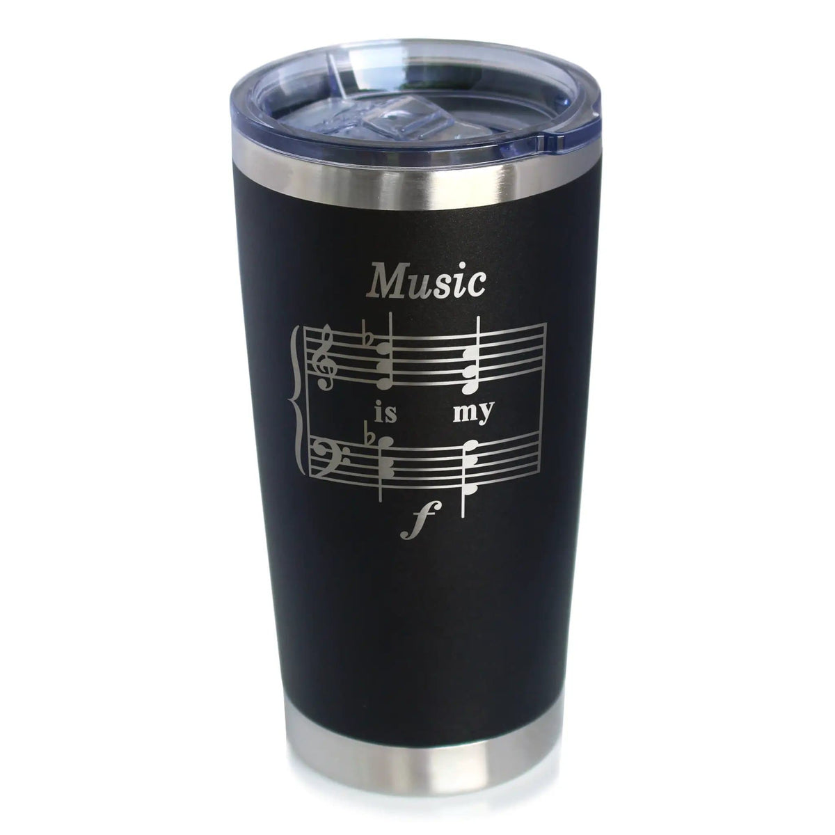 Insulated Coffee Tumbler | 20 oz Stainless Steel | Sliding Lid | Music is My Forte