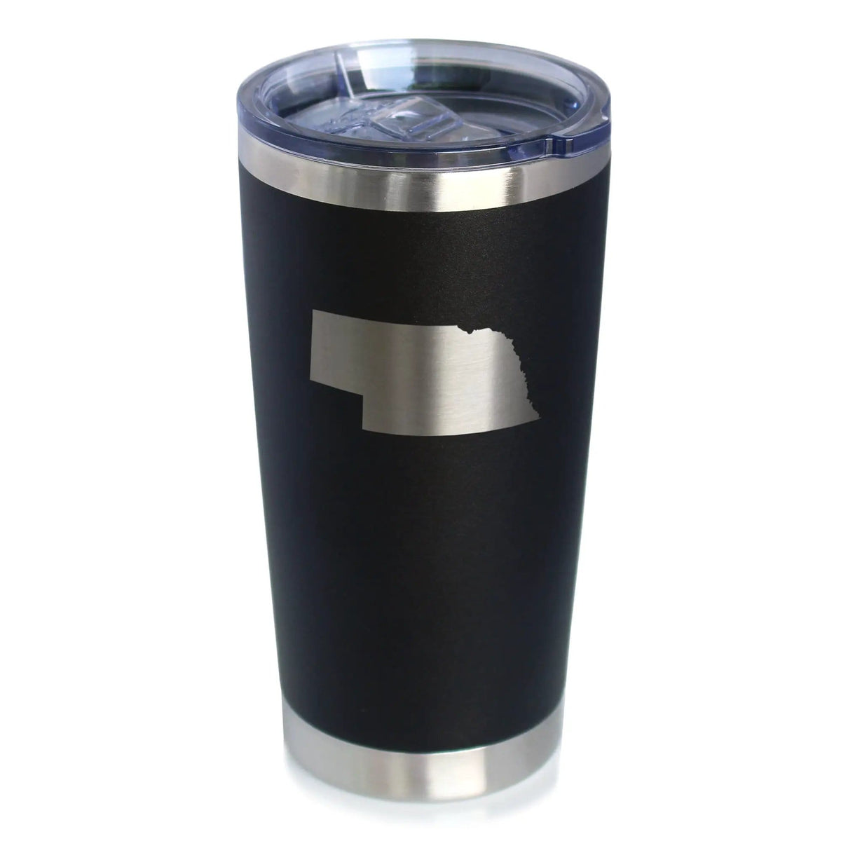 Insulated Coffee Tumbler | 20 oz Stainless Steel | Sliding Lid | Nebraska State Outline