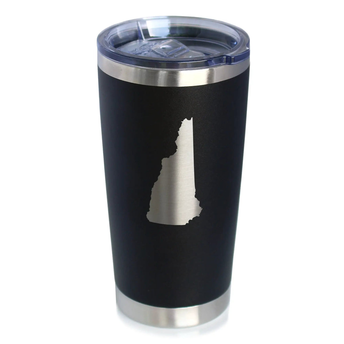 New Hampshire State Outline Coffee Tumbler | 20 Oz Double Wall Stainless Steel | Sliding Lid | New Hampshire Gifts