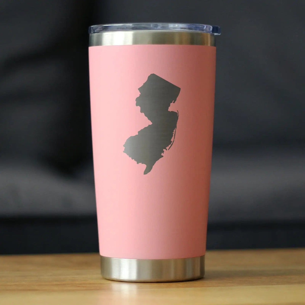 Insulated Coffee Tumbler | 20 oz Stainless Steel | Sliding Lid | New Jersey Sate Outline