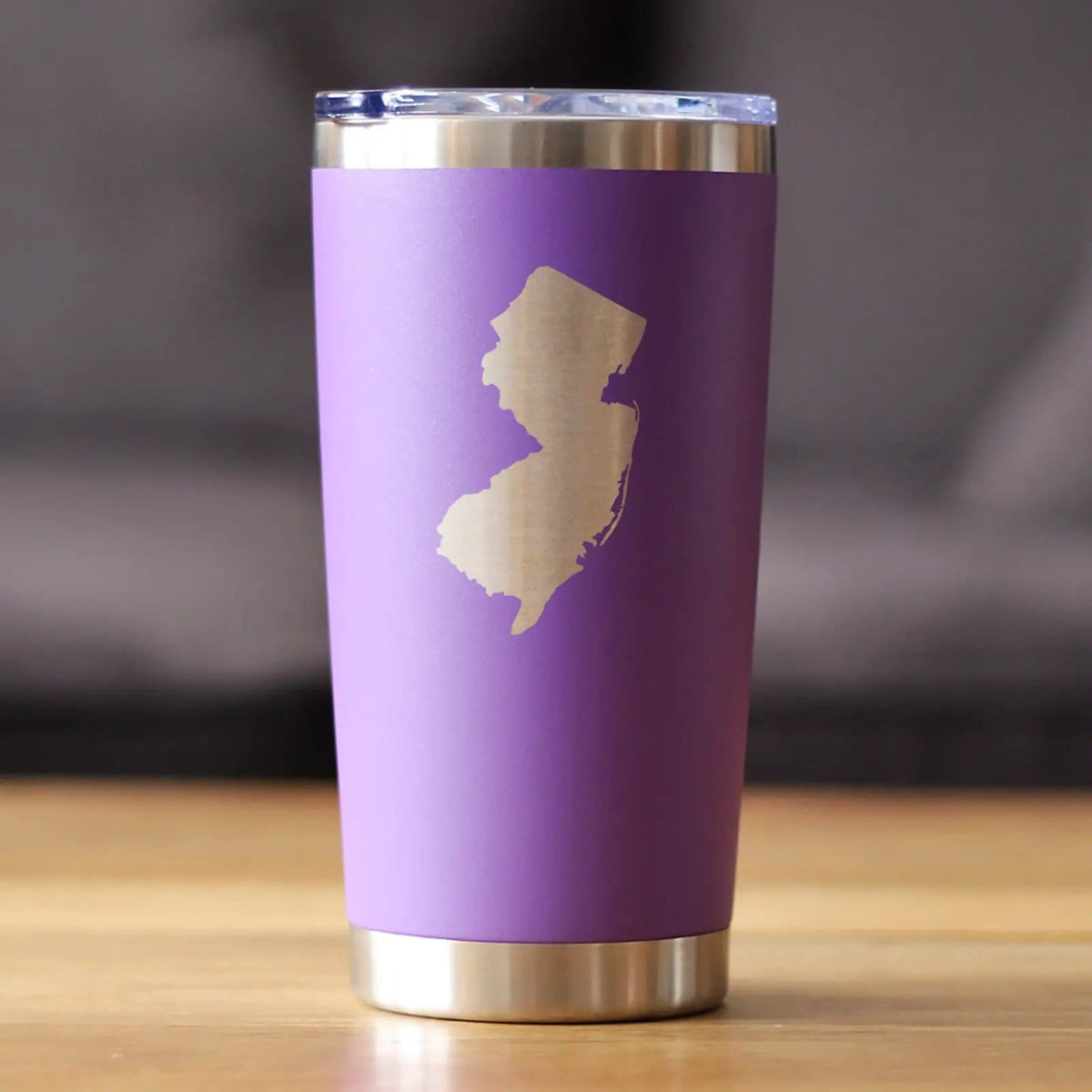 Insulated Coffee Tumbler | 20 oz Stainless Steel | Sliding Lid | New Jersey Sate Outline