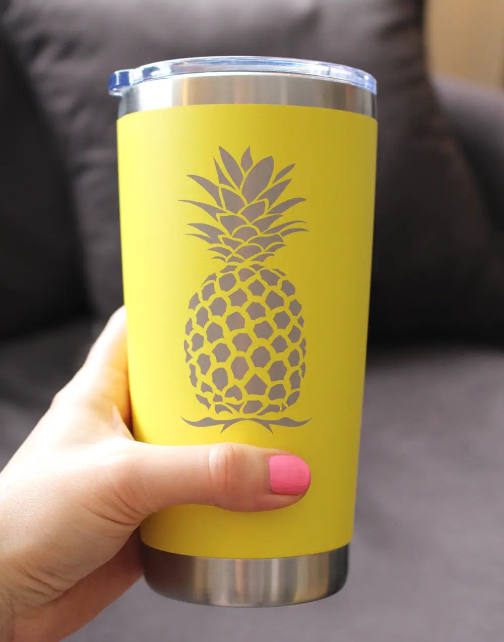 Pineapple Coffee Tumbler | 20 Oz | Double Wall Stainless Steel | Sliding Lid