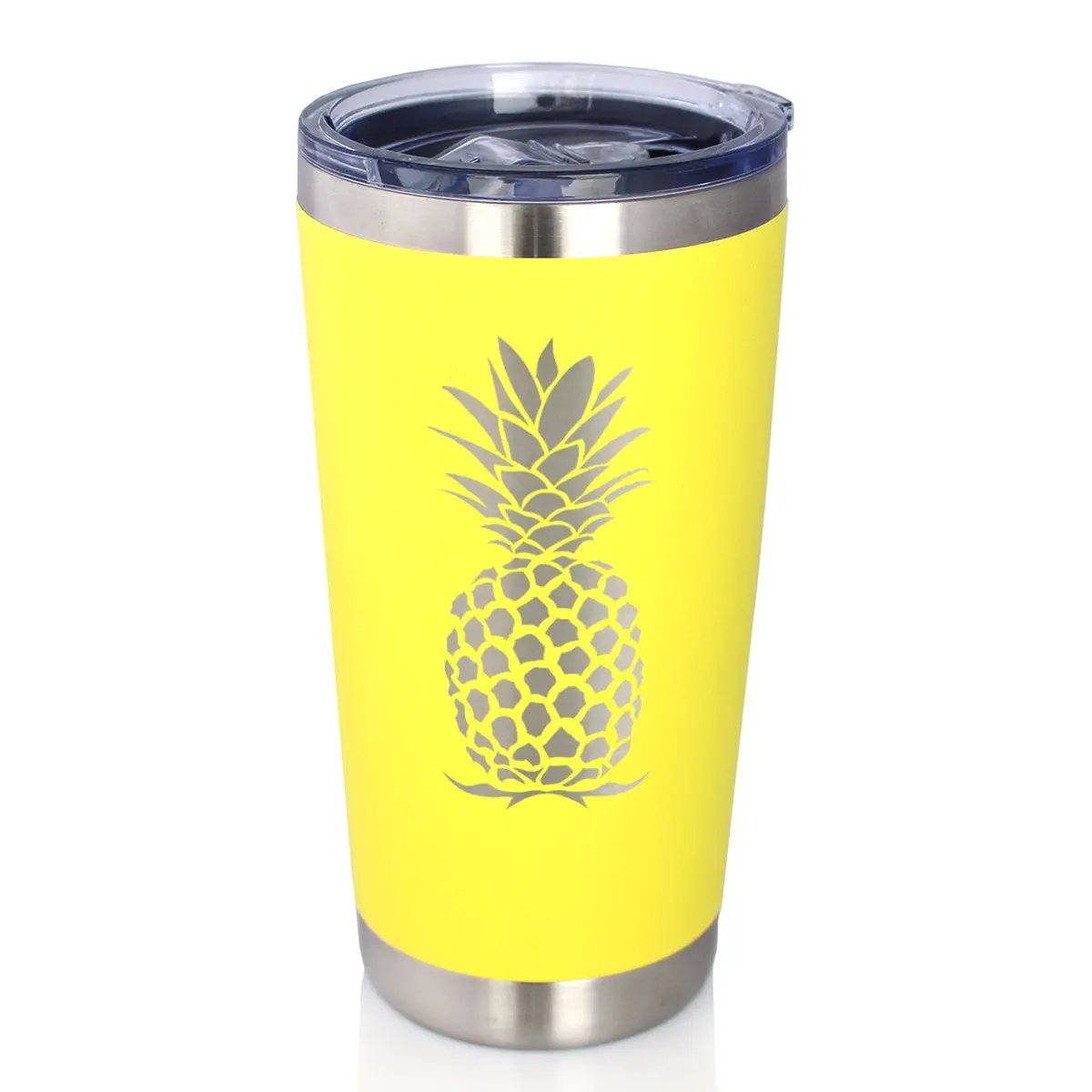 Pineapple Coffee Tumbler | 20 Oz | Double Wall Stainless Steel | Sliding Lid
