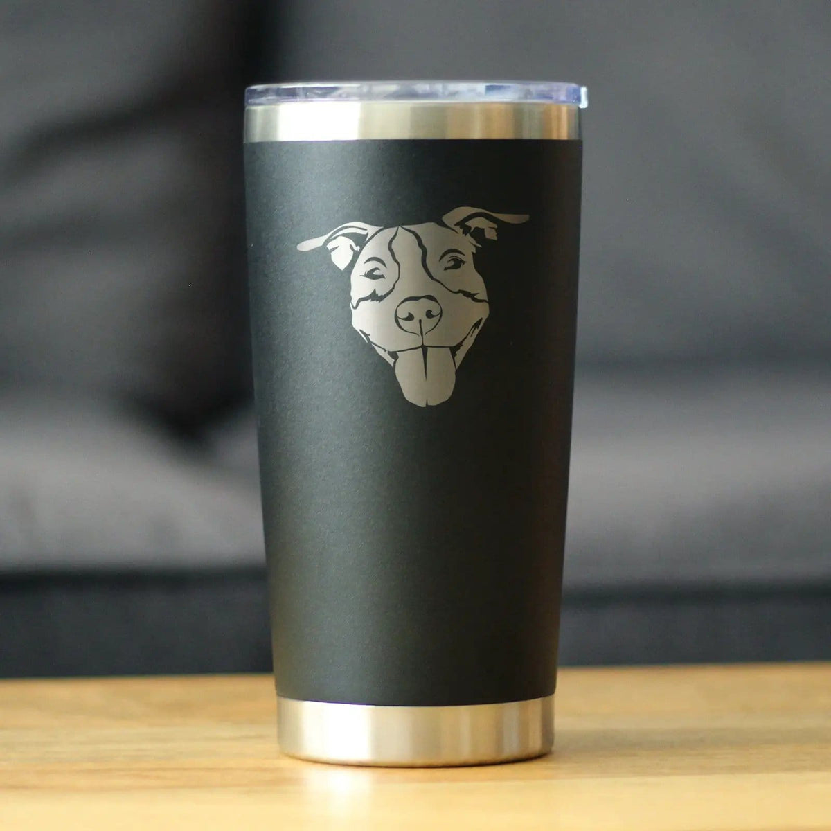 Insulated Coffee Tumbler | 20 oz Stainless Steel | Sliding Lid | Happy Pitbull
