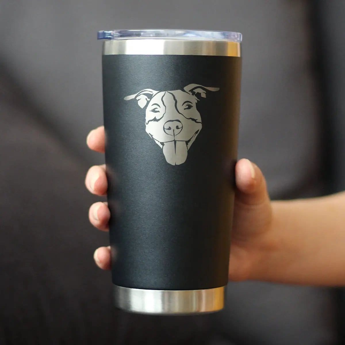 Insulated Coffee Tumbler | 20 oz Stainless Steel | Sliding Lid | Happy Pitbull