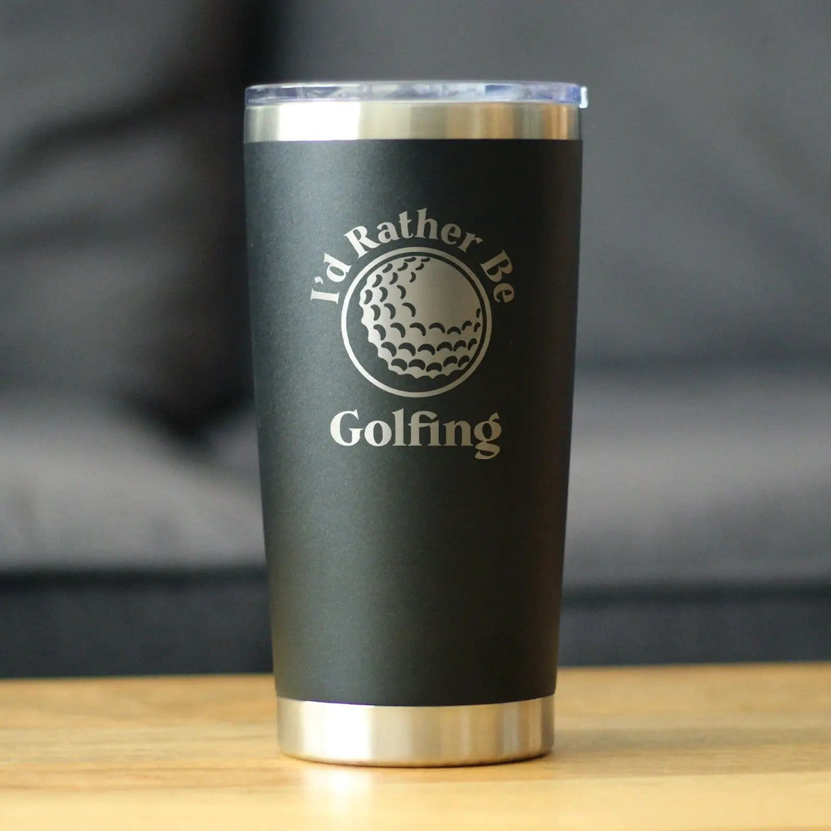 Insulated Coffee Tumbler | 20 oz Stainless Steel | Sliding Lid | I'd Rather Be Golfing