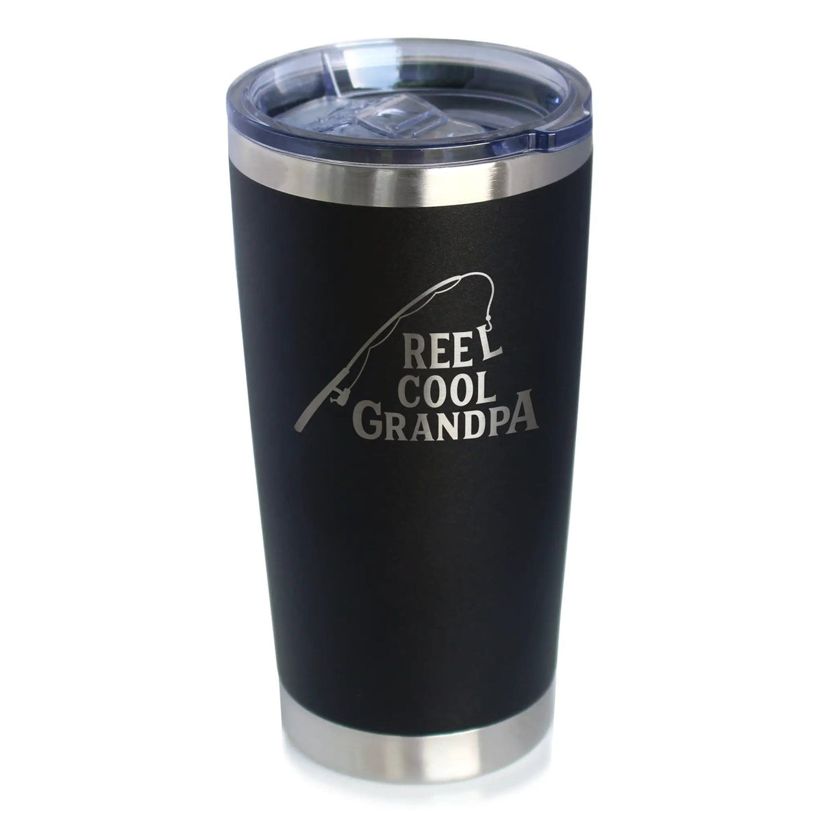 Insulated Coffee Tumbler | 20 oz Stainless Steel | Sliding Lid | Reel Cool Grandpa