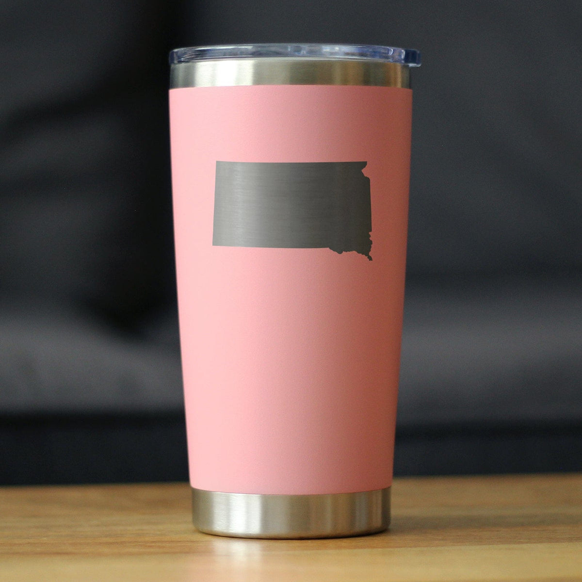 Insulated Coffee Tumbler | 20 oz Stainless Steel | Sliding Lid | South Dakota State Outline
