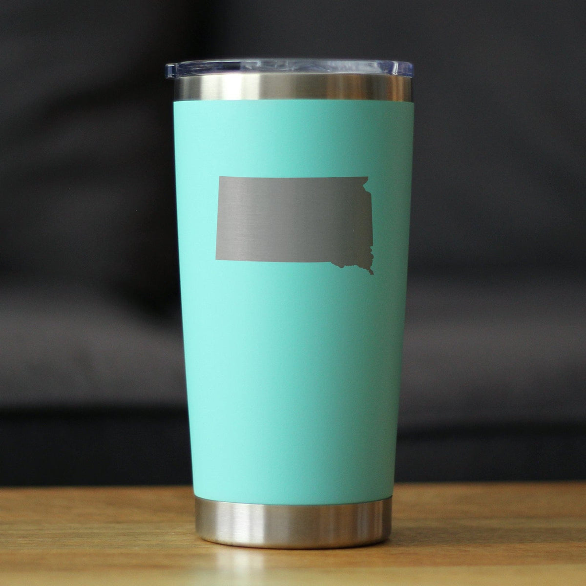 Insulated Coffee Tumbler | 20 oz Stainless Steel | Sliding Lid | South Dakota State Outline