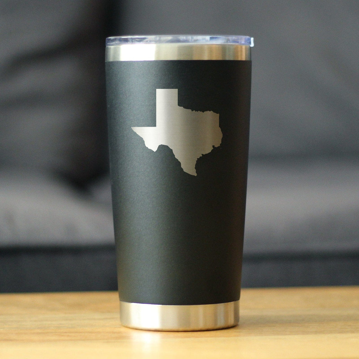 Insulated Coffee Tumbler | 20 oz Stainless Steel | Sliding Lid | Texas State Outline