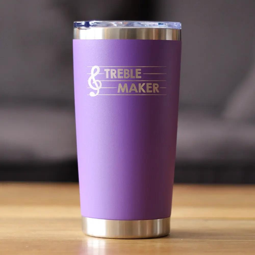 Insulated Coffee Tumbler | 20 oz Stainless Steel | Sliding Lid | Treble Maker