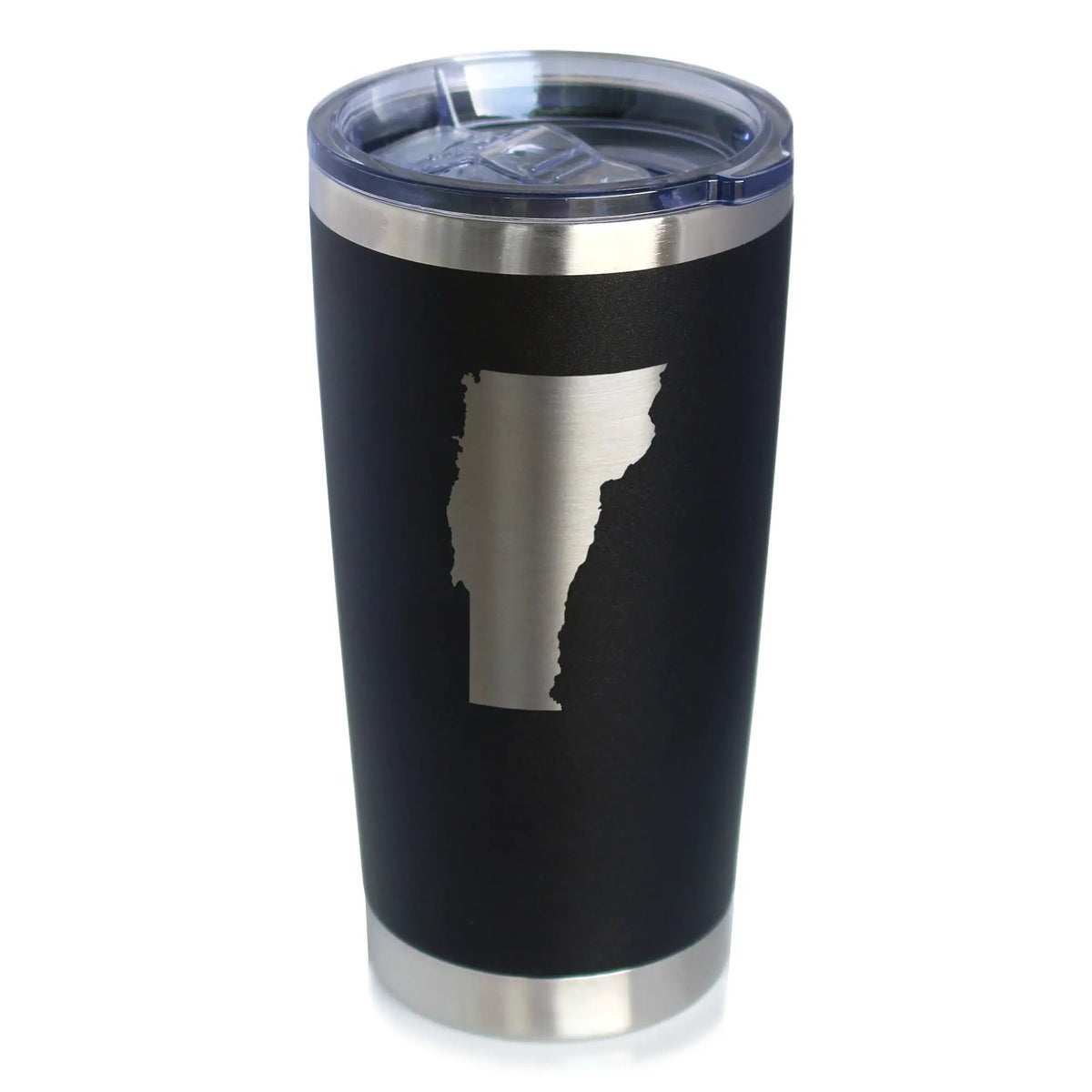 Vermont State Outline Coffee Tumbler | 20 Oz | Double Wall Stainless Steel | Sliding Lid
