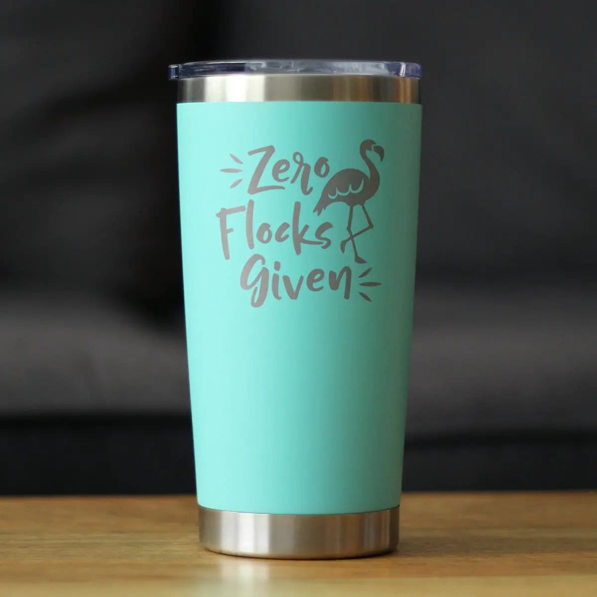 Insulated Coffee Tumbler | 20 oz Stainless Steel | Sliding Lid | Zero Flocks Given