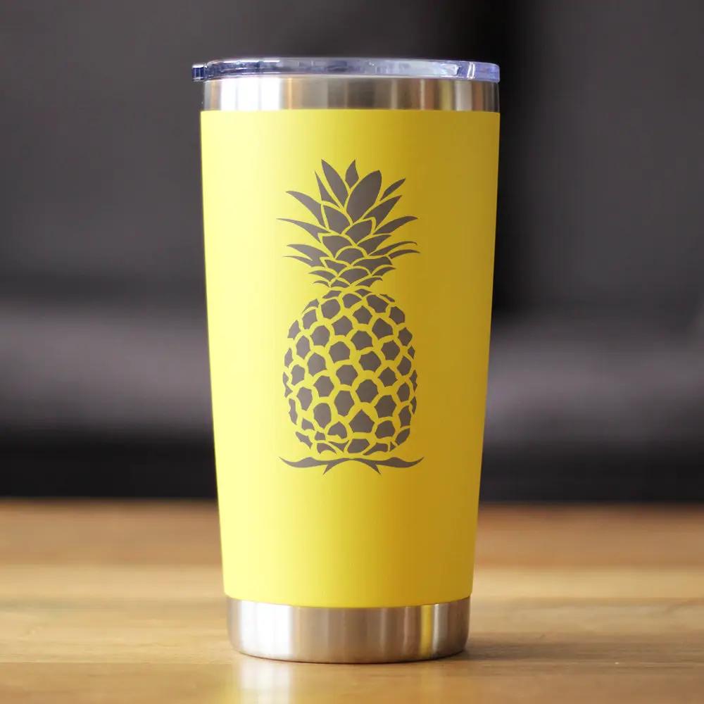 Pineapple Coffee Tumbler | 20 Oz | Double Wall Stainless Steel | Sliding Lid