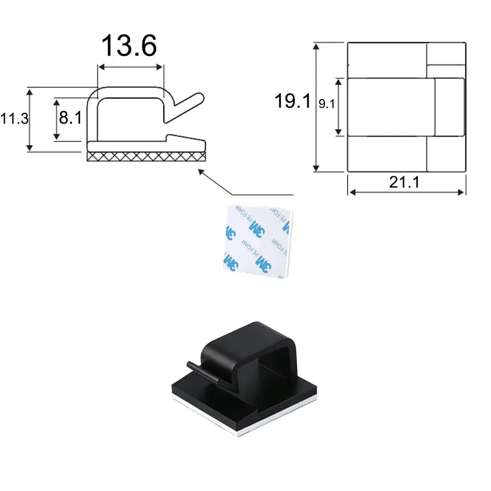Cable Organizer Clips | Heavy Duty Nylon | PriceLows™