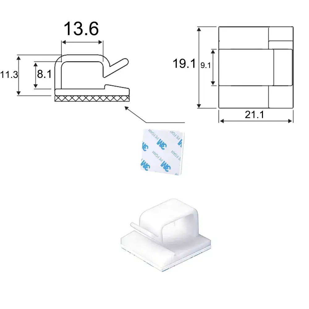Cable Organizer Clips | Heavy Duty Nylon | PriceLows™