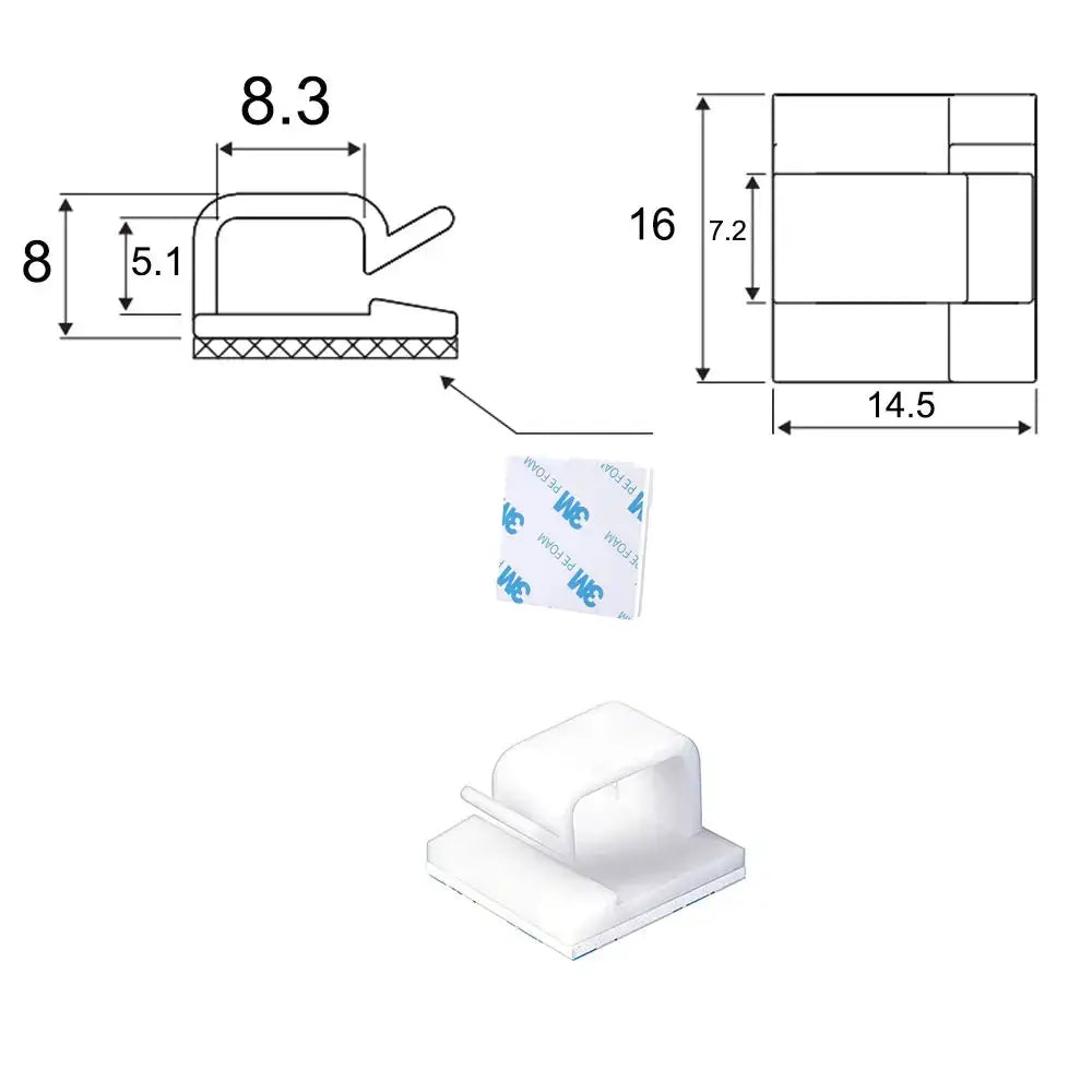 Cable Organizer Clips | Heavy Duty Nylon | PriceLows™