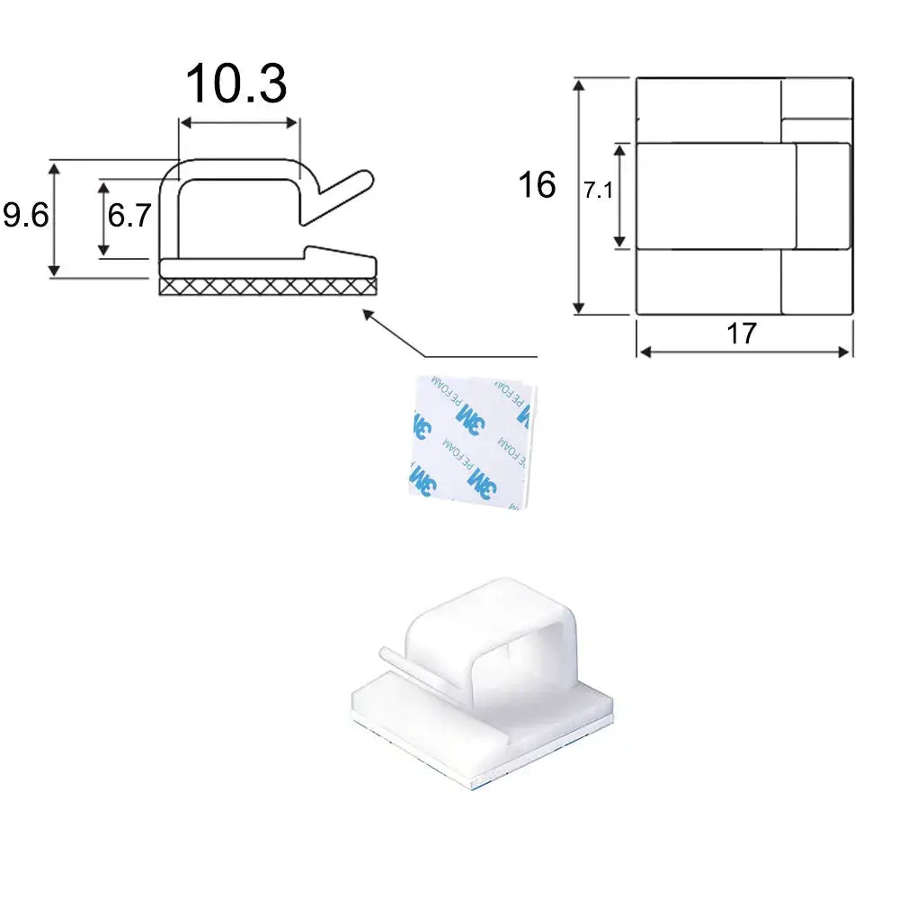 Cable Organizer Clips | Heavy Duty Nylon | PriceLows™