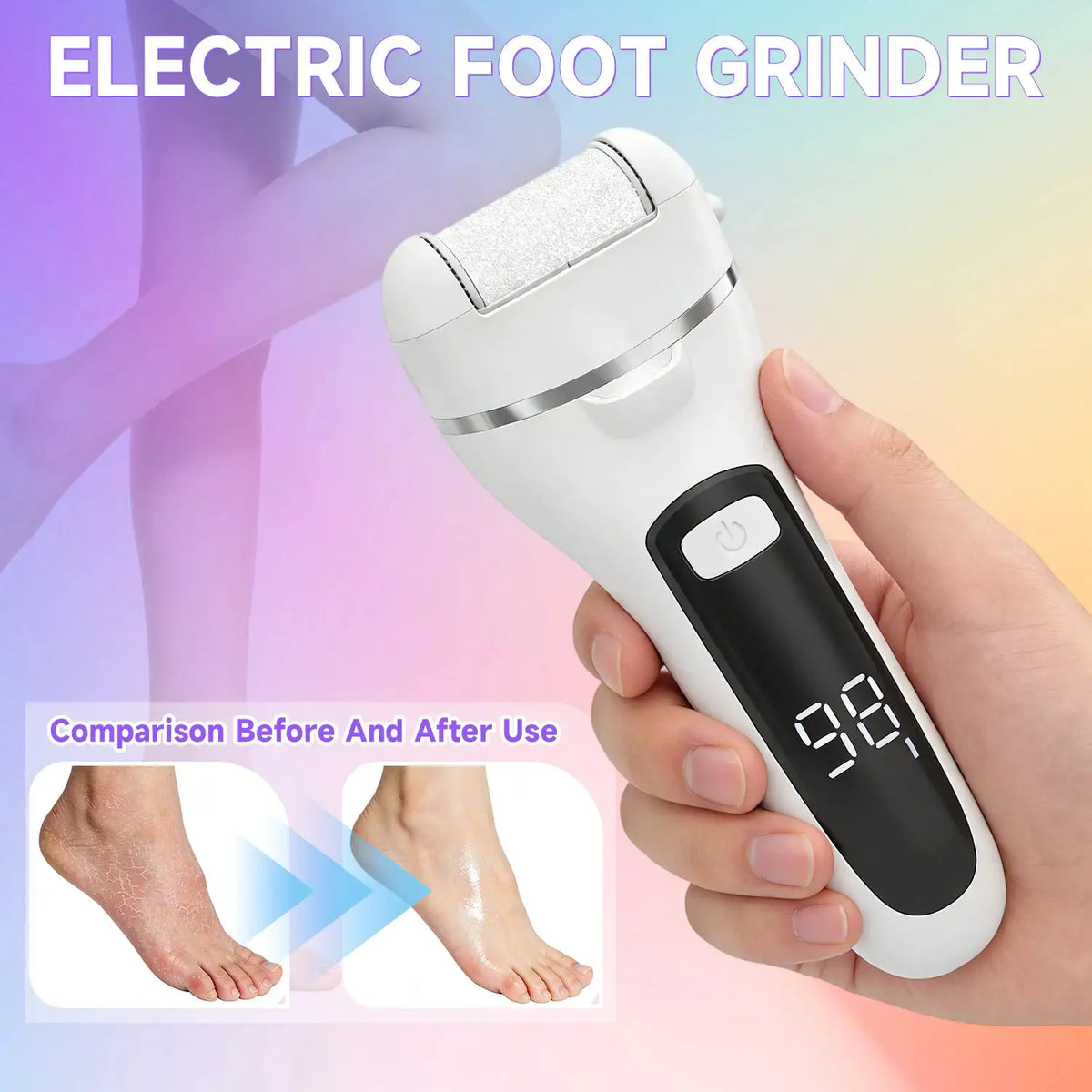 Rechargeable Electric Callus Remover Professional Pedicure Machine Foot File Grinder with 3 Heads for Dead Skin Removal from PriceLows™