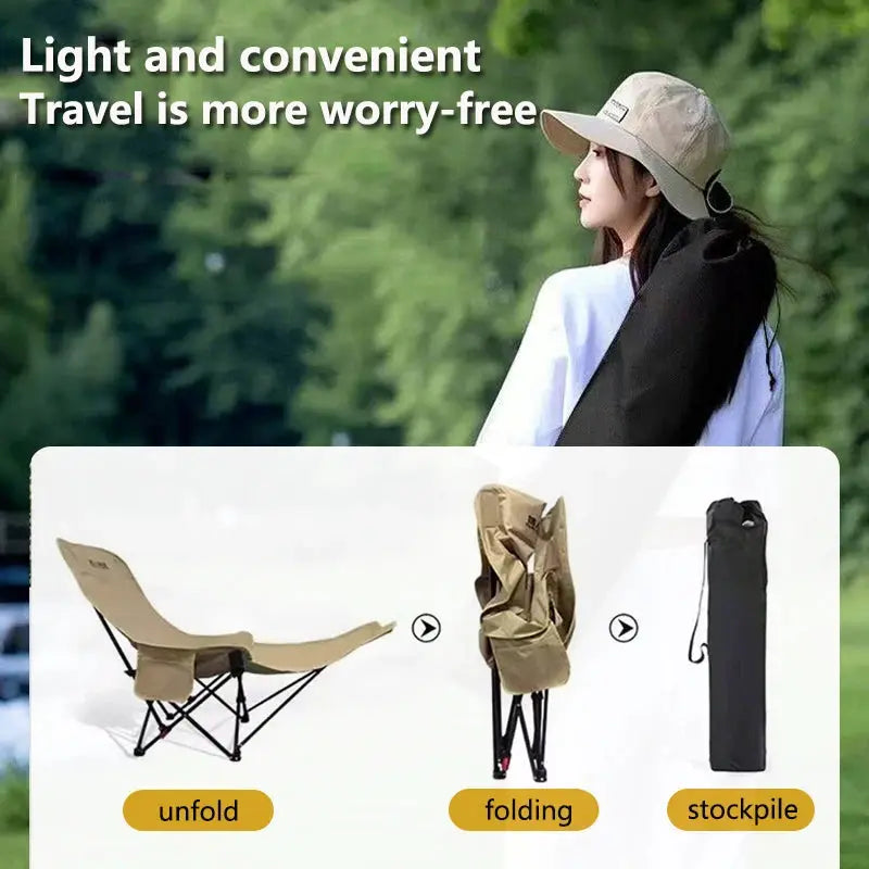 Camping Chair | Four Position Adjustable | Metal Frame | One Size from PriceLows™