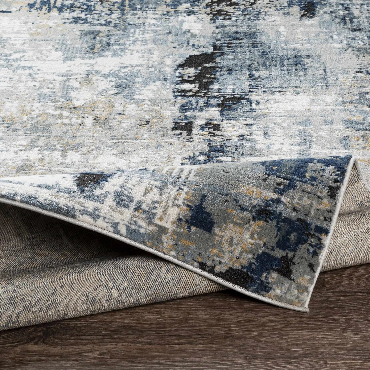 Campsall Gray&Blue Abstract Area Rug from PriceLows™