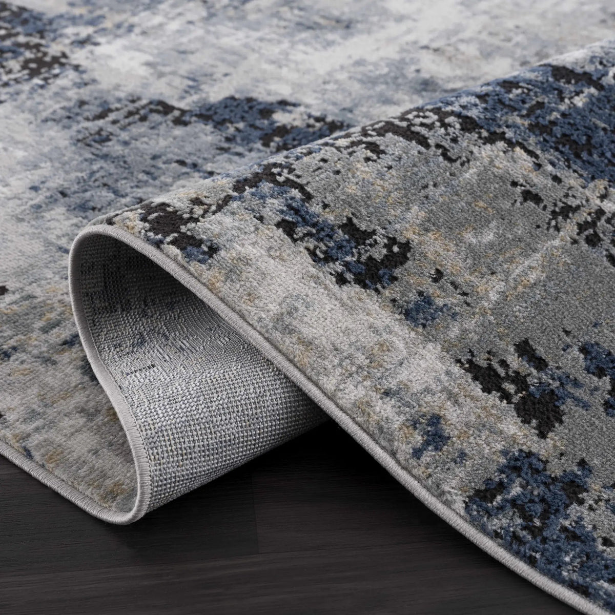 Campsall Gray&Blue Abstract Area Rug from PriceLows™