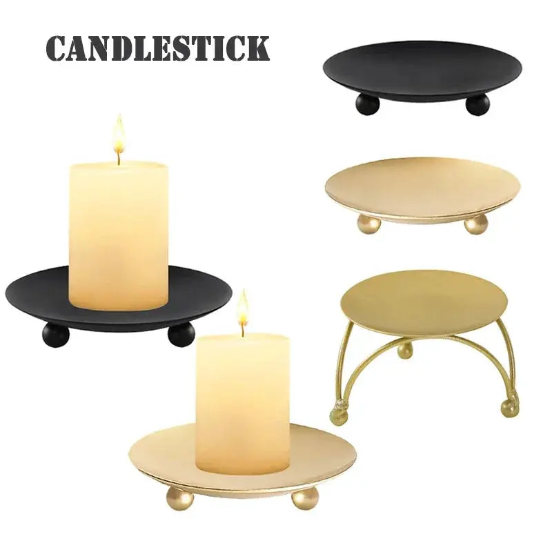 Candle Holders | Black & Gold Iron Bowl | PriceLows™