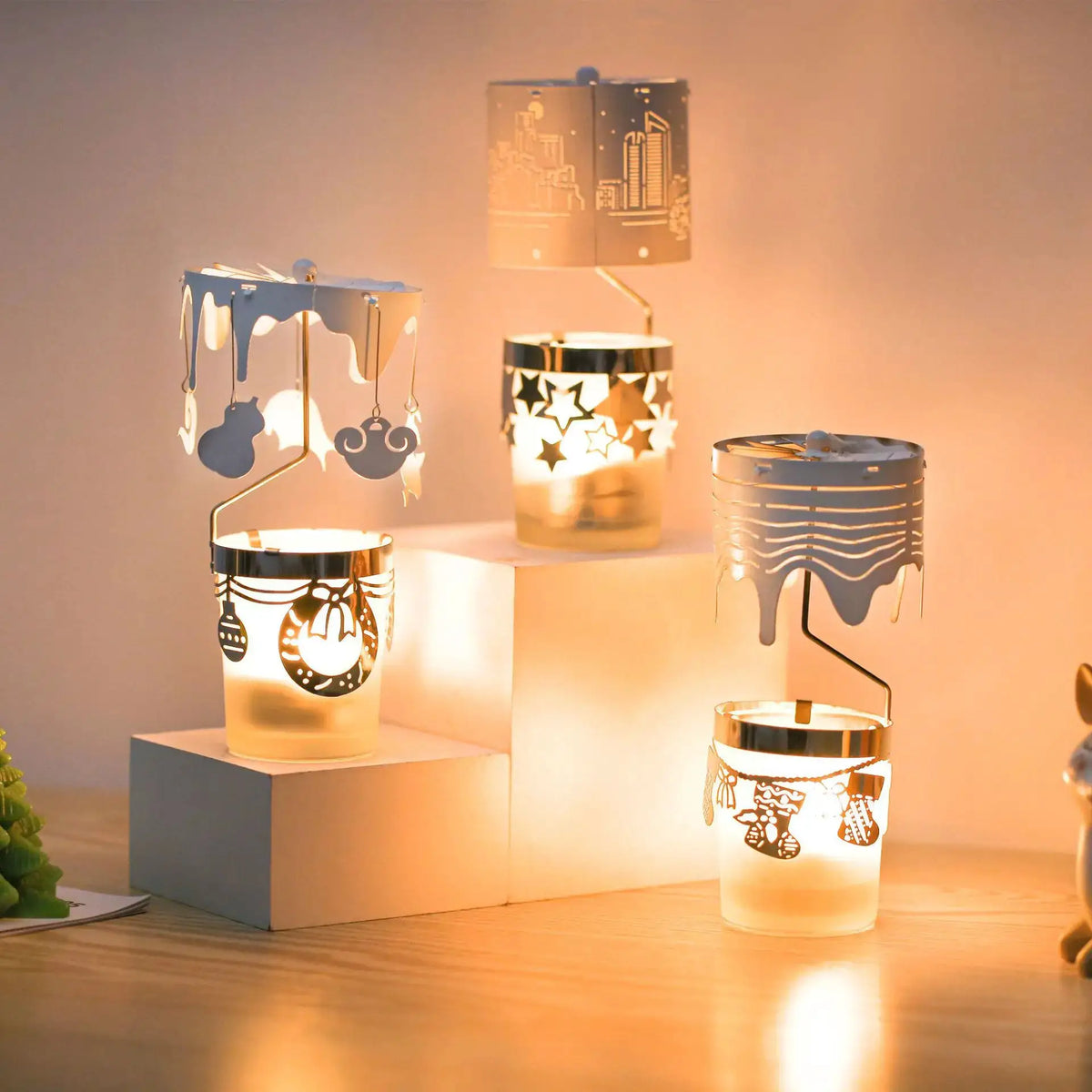 Candleholders | Rotating Snowflake Deer | PriceLows™