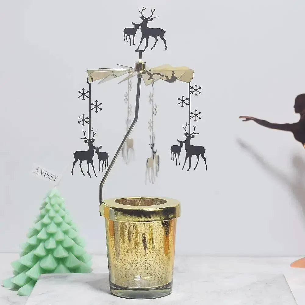 Candleholders | Rotating Snowflake Deer | PriceLows™
