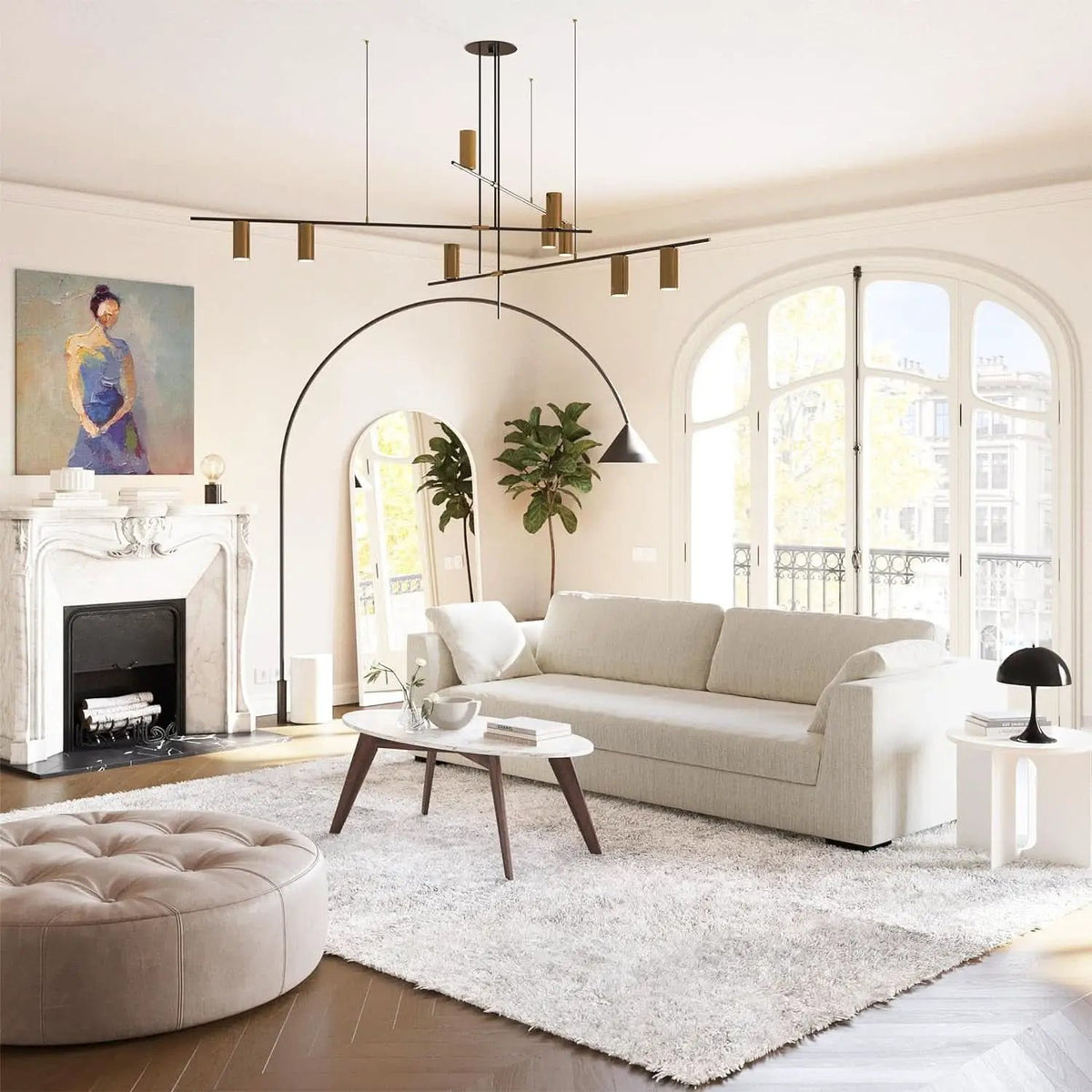 Capri Fabric Sofa Bright Ash Down Pillows Modern Living from PriceLows™