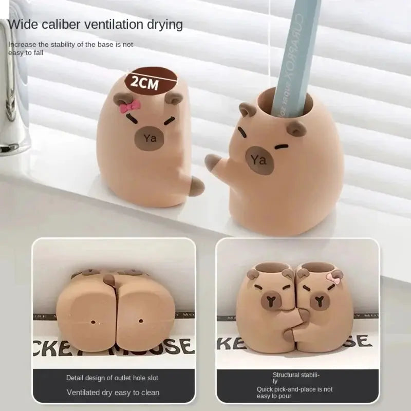 Capybara Toothbrush Holder | Hanging & Stand | PriceLows™