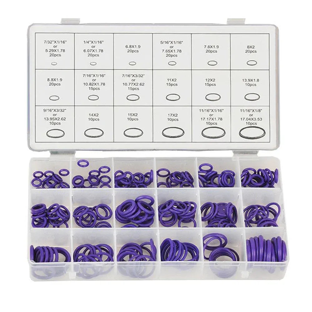 270Pcs 18 Sizes Universal Car Air Conditioning HNBR O Rings Car Auto Repair Tools Rubber Air Conditioning Refrigerant Ring Set from PriceLows™