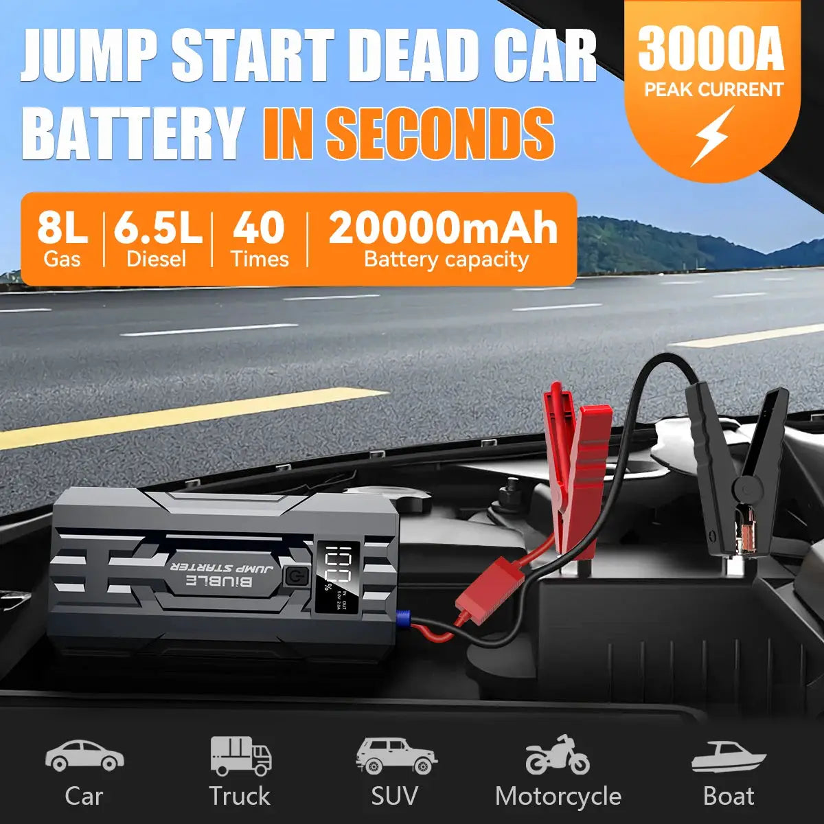 Car Jump Starter | 3000A Peak Output | PriceLows™