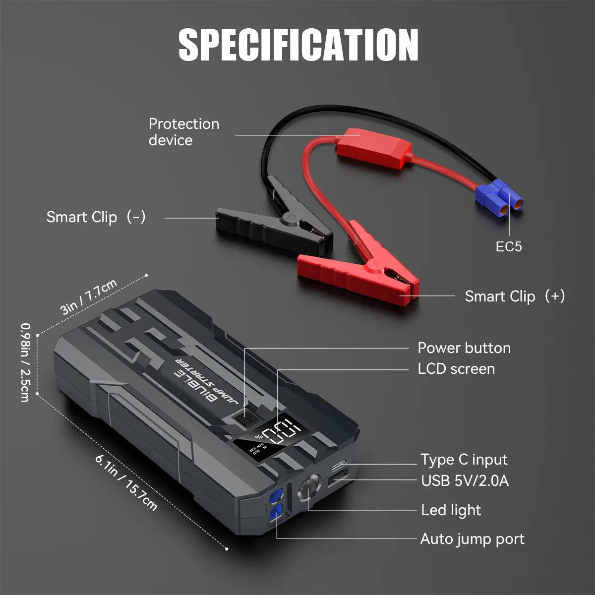 Car Jump Starter | 3000A Peak Output | PriceLows™