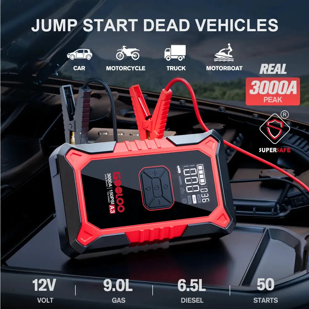 Car Jump Starter | 3000A Peak | PriceLows™