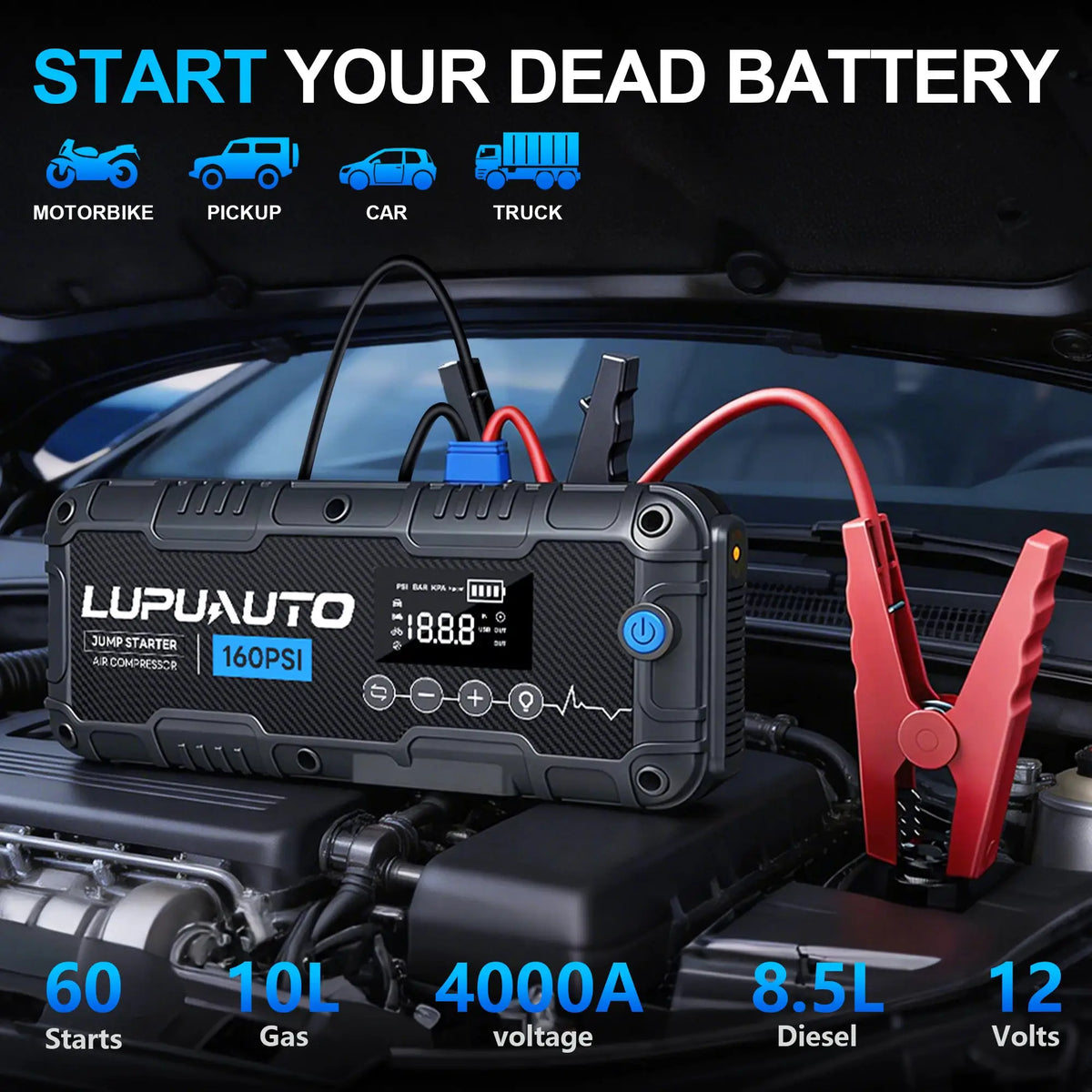 Car Jump Starter | 4000A Peak Current | PriceLows™