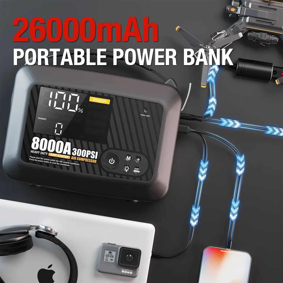 Car Jump Starter | 8000A Peak Current | PriceLows™