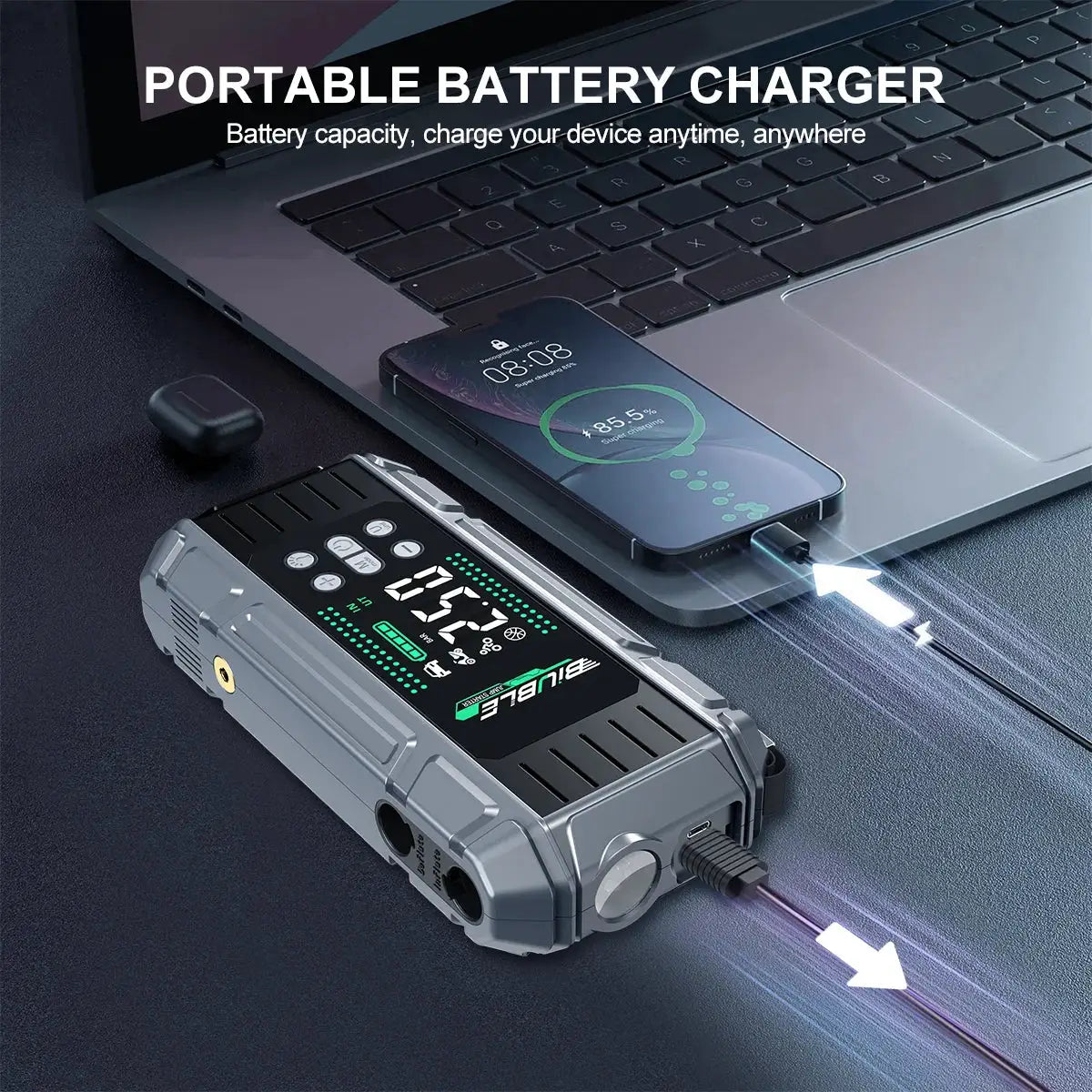 Car Jump Starter | Built In Air Compressor | PriceLows™