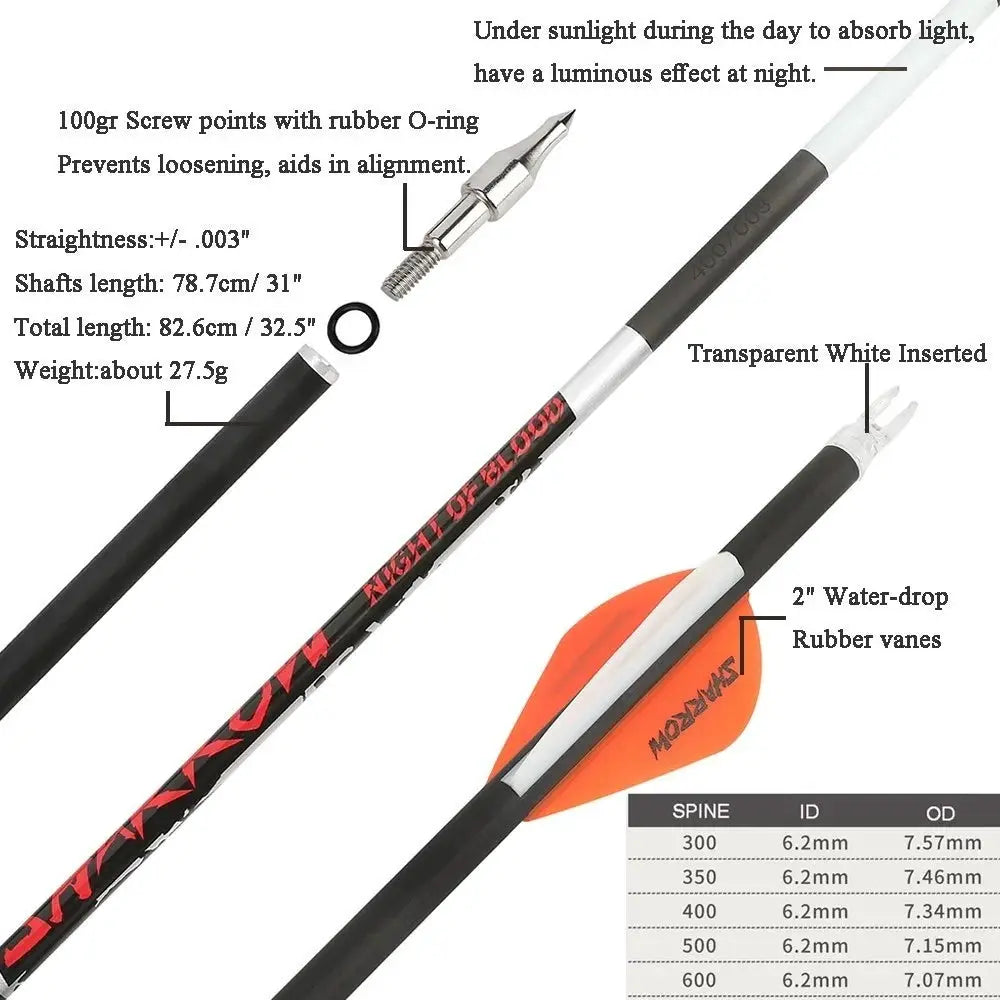 Carbon Archery Arrows | 6.2mm | PriceLows™