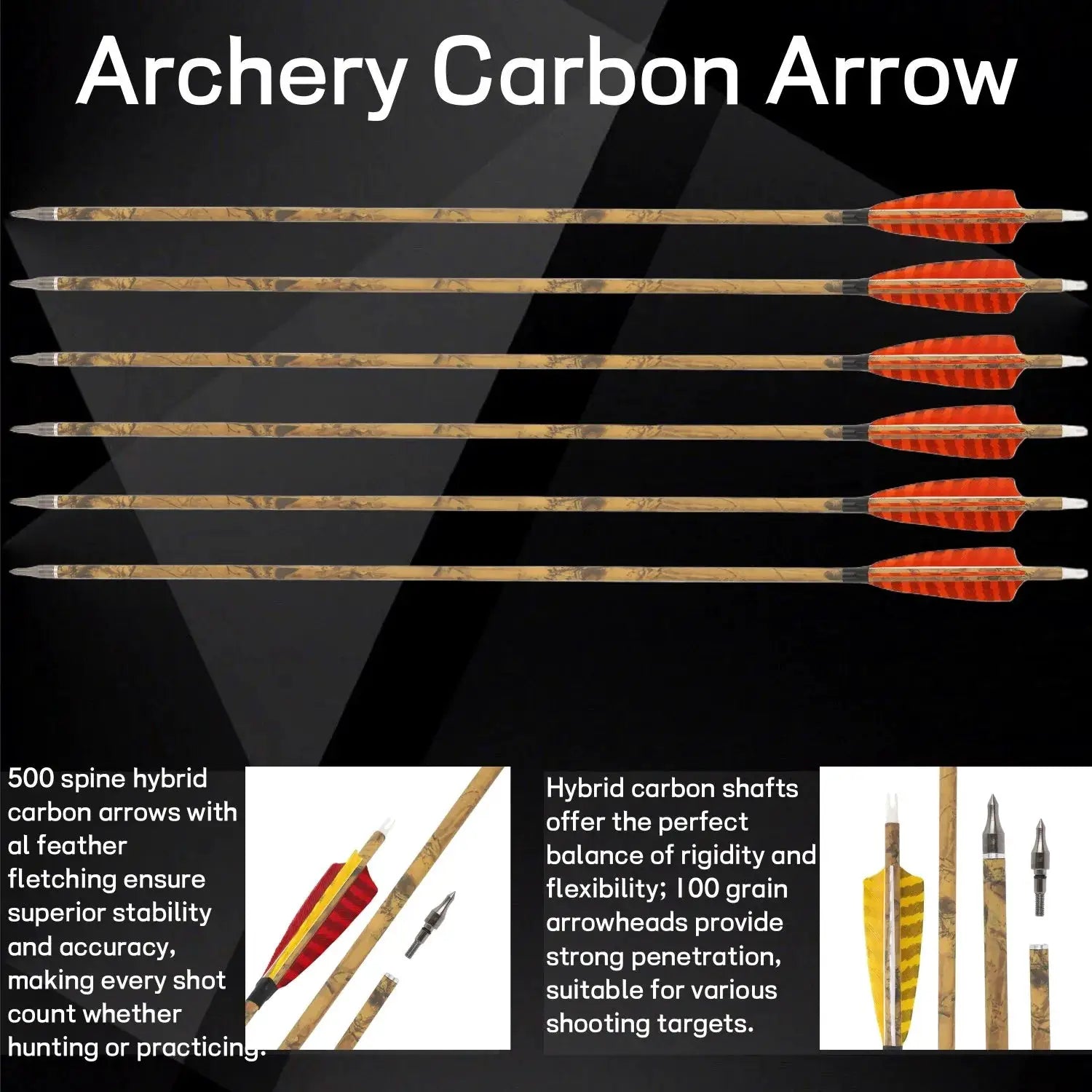 Carbon Arrows | 30 Inch 500 Spine | PriceLows™