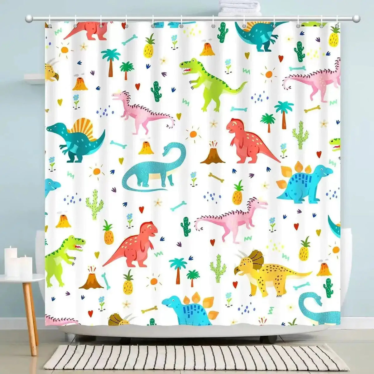 Funny Cat Shower Curtain Fun Animal in Bathtub with Fish Cloth Fabric Shower Curtain Hilarious Pet Bathroom Decor Set with Hooks from PriceLows™