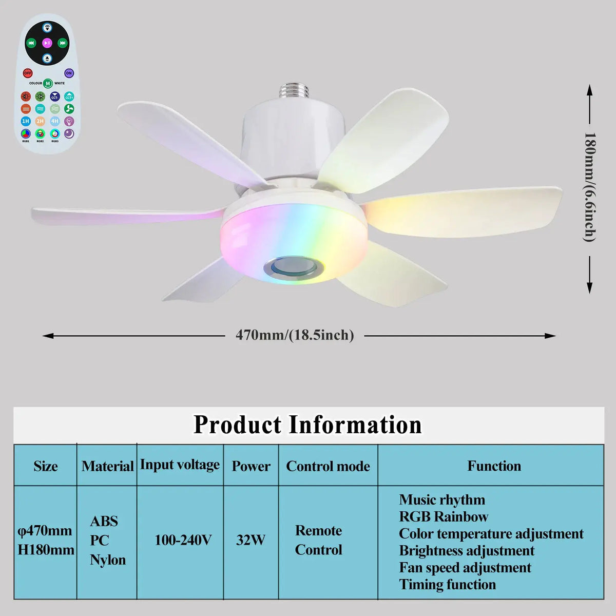 Ceiling Fan | E27 Base Bluetooth Speaker | PriceLows™