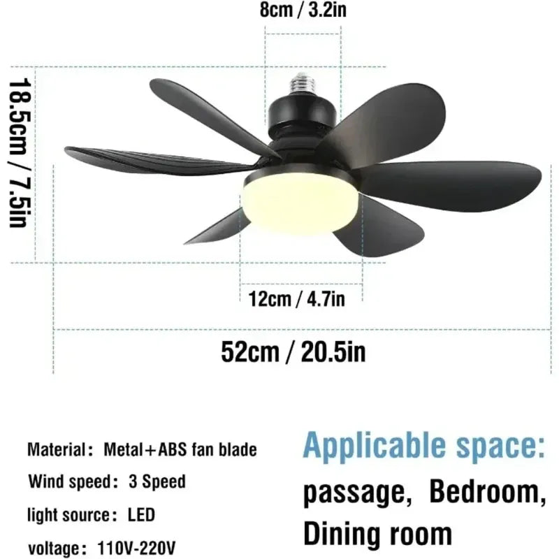 Ceiling Fan With Light | E27 Socket | PriceLows™
