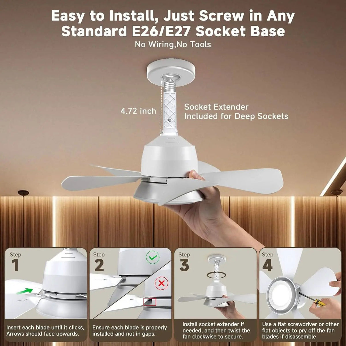 Ceiling Fan With Lights Remote Dimmable LED 3000K 6000K from PriceLows™